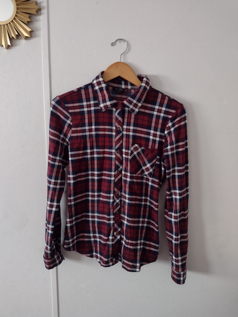 Rue 21 Plaid Long Sleeve Shirt Medium